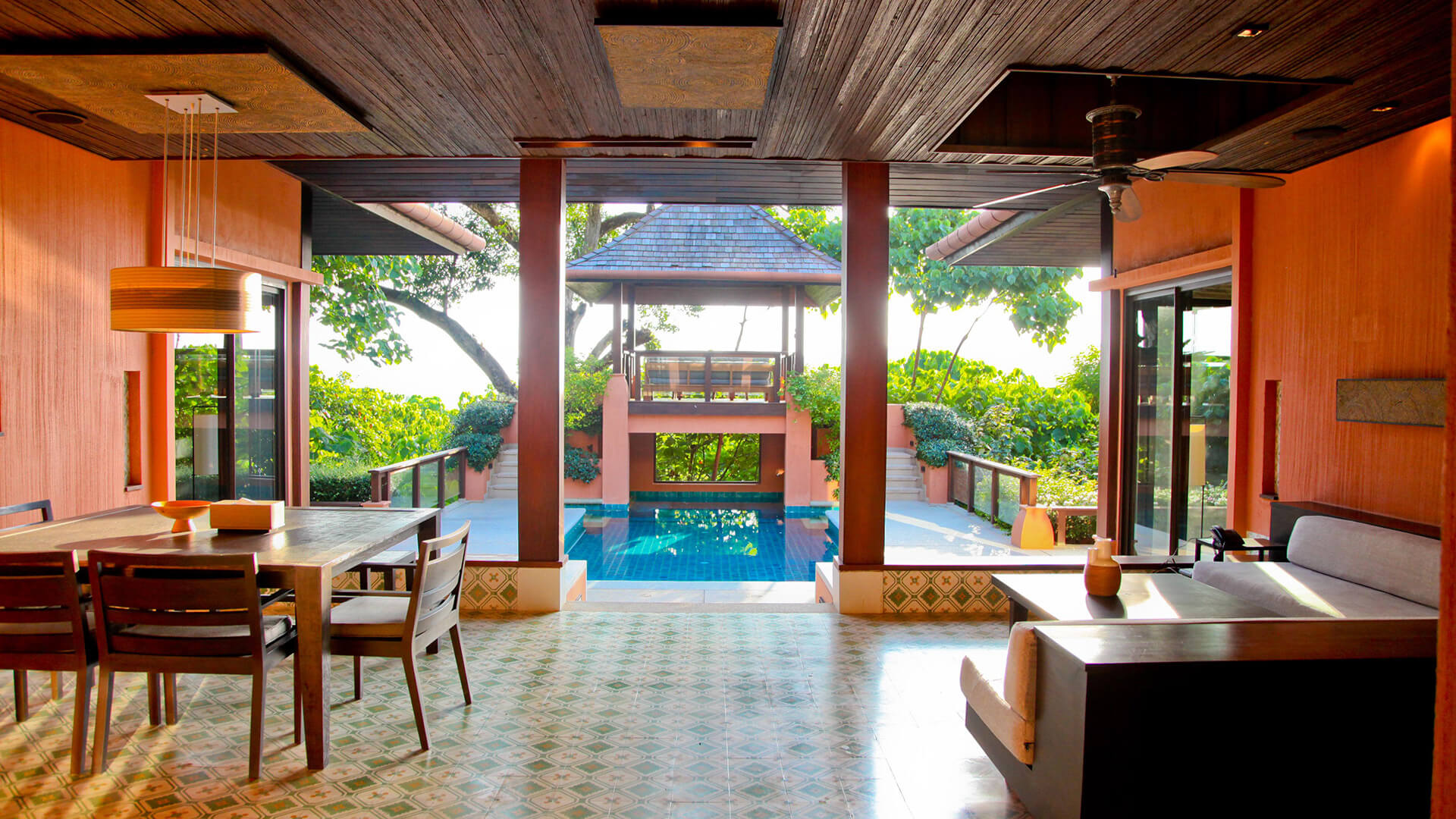 two bedroom family suite garden view living room